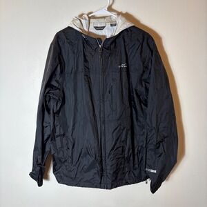 Eddie Bauer WeatherEdge Black Waterproof Windbreaker Jacket‎ Size Large Outdoor